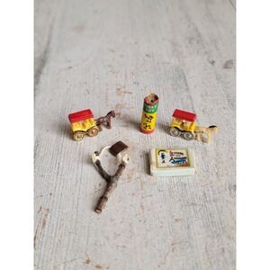 Vintage mini dollhouse letters anagram game tinky toy slingshot set